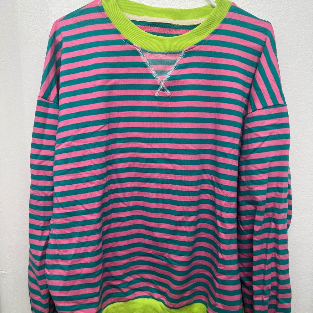 Oversized striped amazon sweater